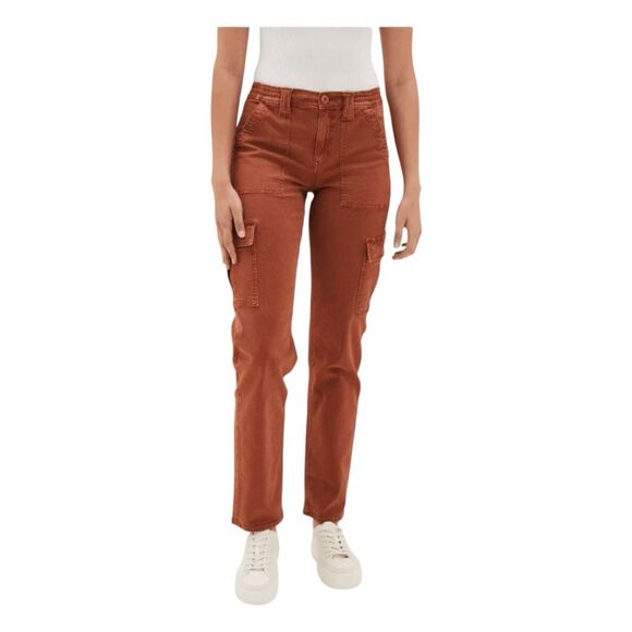American Eagle AE Stretch Cargo Straight Pant Rust Brown 0 Short - Picture 1 of 12